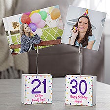 Confetti Birthday Personalized Photo Clip Holder - 26289