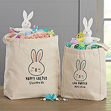 Easter Bunny Icon Personalized Easter Tote Bags - 26291