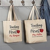 Inspiring Teacher Personalized Canvas Tote Bags - 26292