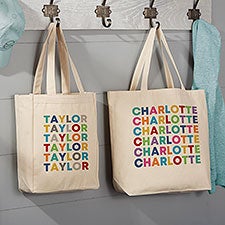 Vibrant Name Personalized Canvas Tote Bags - 26296