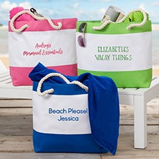 Write Your Own Custom Embroidered Beach Totes - 26301