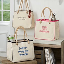 Write Your Own Embroidered Canvas Rope Tote - 26302