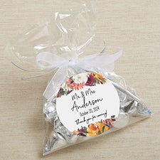 Blush Colorful Floral Personalized Wedding Favor Stickers - 26334