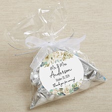 Neutral Colorful Floral Personalized Wedding Favor Stickers - 26336