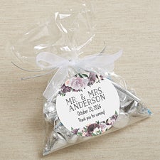 Plum Colorful Floral Personalized Wedding Favor Stickers - 26337