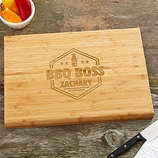 BBQ Boss Personalized Bamboo Cutting Boards - 26392