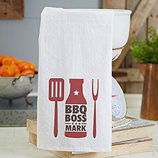 BBQ Boss Personalized Flour Sack Towel - 26397