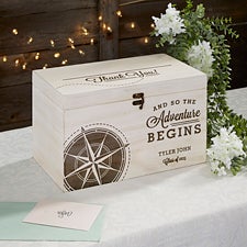 Graduation Compass Personalized Wood Graduation Card Box - 26399