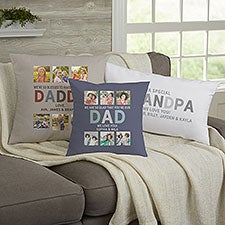Glad Youre Our Dad Personalized Throw Pillows - 26416
