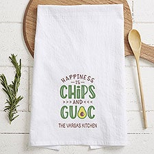 Happiness is Chips & Guac Personalized Flour Sack Towel - 26420