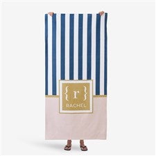 Classy Monogram Personalized Beach Towels - 26431