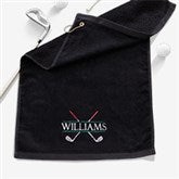 Crossed Clubs Embroidered Golf Towel - 26457