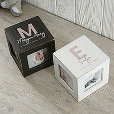 Simple & Sweet Personalized Baby Girl Photo Cubes - 26461