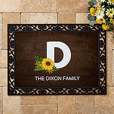 Summertime Sunflowers Personalized Monogram Doormats - 26463