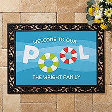 Welcome To Our Pool Personalized Doormats - 26468
