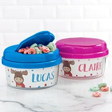 Christmas Moose Personalized Toddler 12 oz Snack Cups - 26488