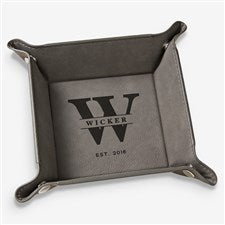 Lavish Last Name Personalized Vegan Leather Valet Tray - 26494