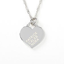 Engraved Heart Necklace With Kids Names - 26497