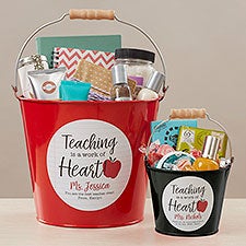 Inspiring Teacher Personalized Metal Buckets - 26504