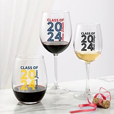 Graduating Class Of Personalized Wine Glasses - 26532