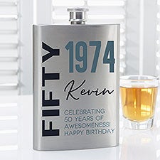 Timeless Birthday Personalized Birthday Flask - 26534