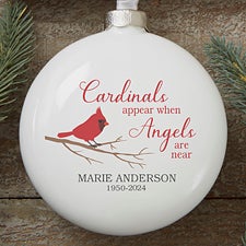 Personalized Deluxe Cardinal Memorial Ornament - 26539