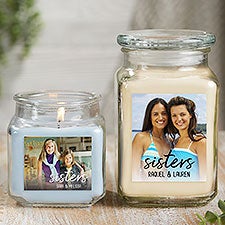 Sisters Photo Personalized Scented Glass Candle Jars - 26564