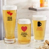 Personalized Valentine's Day Beer Glasses - Choose Your Icon - 26566