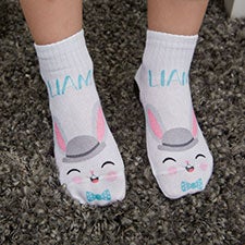 Easter Boy Bunny Personalized Toddler Socks - 26588
