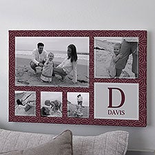 Custom Pattern Horizontal 5 Photo Collage Canvas Prints - 26622