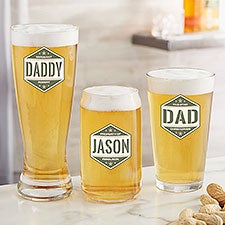 Five-Star Dad Personalized Beer Glasses - 26683