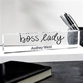 Personalized Clear Acrylic Boss Lady Name Plate - 26718