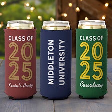 Graduating Class Of Personalized Slim Can Cooler - 26722