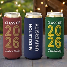 Graduating Class Of Personalized Slim Can Cooler - 26722