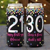 Birthday Confetti Personalized Slim Can Cooler - 26728