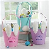 Plush Ears & Tail Personalized Bunny Easter Baskets - 26765