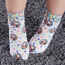 Birthday Confetti Personalized Toddler Girl Photo Socks - 26788