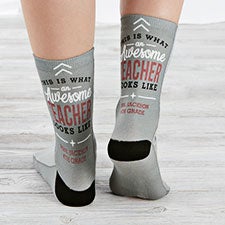 This Is What An Awesome Teacher Looks Like Personalized Socks - 26793