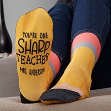 One Sharp Teacher Personalized Pencil Socks - 26798