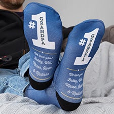 #1 Grandpa Personalized Adult Socks - 26815