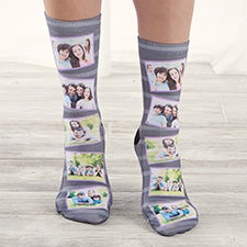 Striped Photo Collage Personalized Photo Socks - 26824