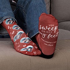 Sweep Me Off My Feet Personalized Photo Socks - 26830