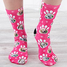 Paw Print Photo Personalized Dog Socks - 26834