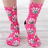 Paw Print Photo Personalized Dog Socks - 26834