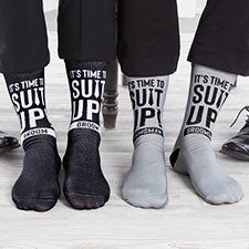Its Time To Suit Up Personalized Wedding Socks - 26880
