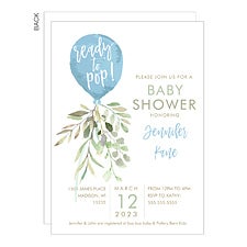 Ready to Pop Personalized Baby Boy Shower Invitations - 26946