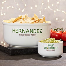 Personalized Guacamole & Chips Bowls - 26988