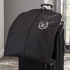 Embroidered Initial Damask Garment Bag