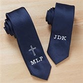 First Holy Communion Embroidered Monogram Boys Tie - 27009