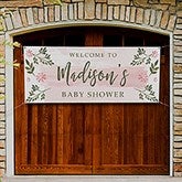 Floral Frame Personalized Baby Shower Banner - 27020